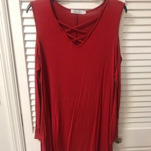 Edgy red dress